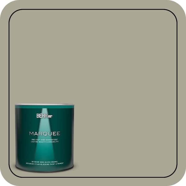 BEHR MARQUEE 1 qt. #N350-4 Jungle Camouflage One-Coat Hide Semi-Gloss Enamel Interior Paint & Primer