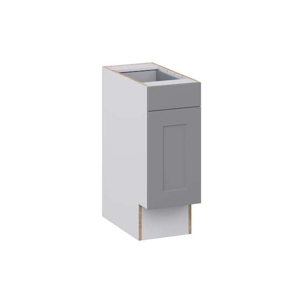 J COLLECTION Bristol Painted Slate Gray Shaker Assembled 12 in.W x 32.5 in.H x 23.75 in.D Accessible ADA 1 Draw Base Kitchen Cabinet