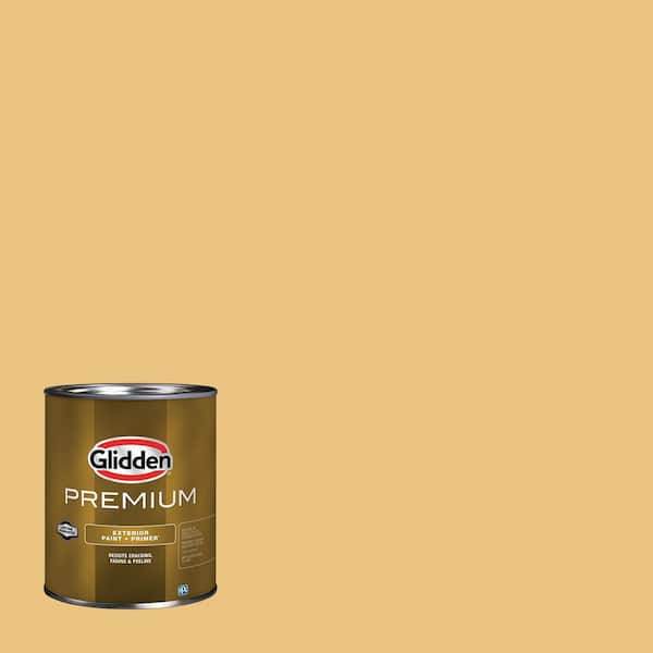 Glidden Premium 1 qt. PPG1208-4 Gold Buff Flat Exterior Latex Paint