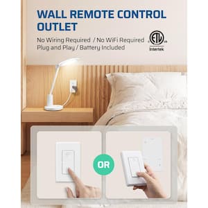 Indoor Wireless Remote Control Outlet Switch Set, White (2 Switches and 1 Receiver)