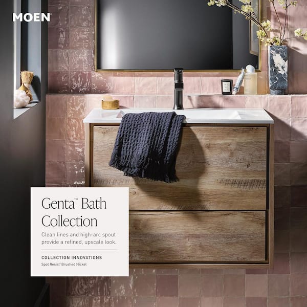 MOEN Genta Single Handle Single Hole Bathroom Faucet with Drain