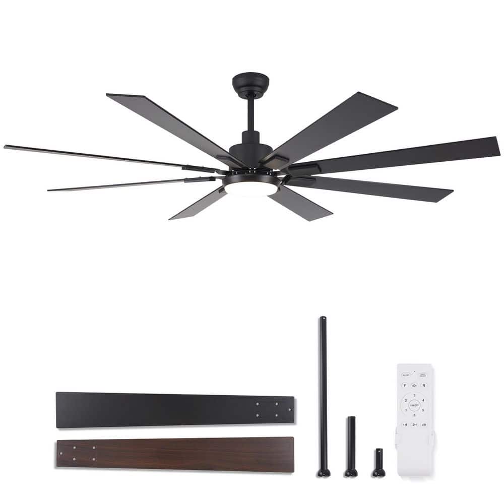 E.Nee♡ HINNIXY 72 in. Indoor/Outdoor Matte Black DC Motor Ceiling Fan