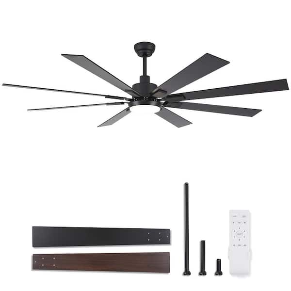 HINNIXY 72 in. Indoor/Outdoor Matte Black DC Motor Ceiling Fan
