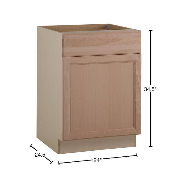 Hampton Assembled 24x34.5x24 in. Base Kitchen Cabinet in Unfinished Beech Hampton Assembled 24x34.5x24 in. Base Kitchen Cabinet in Unfinished Beech