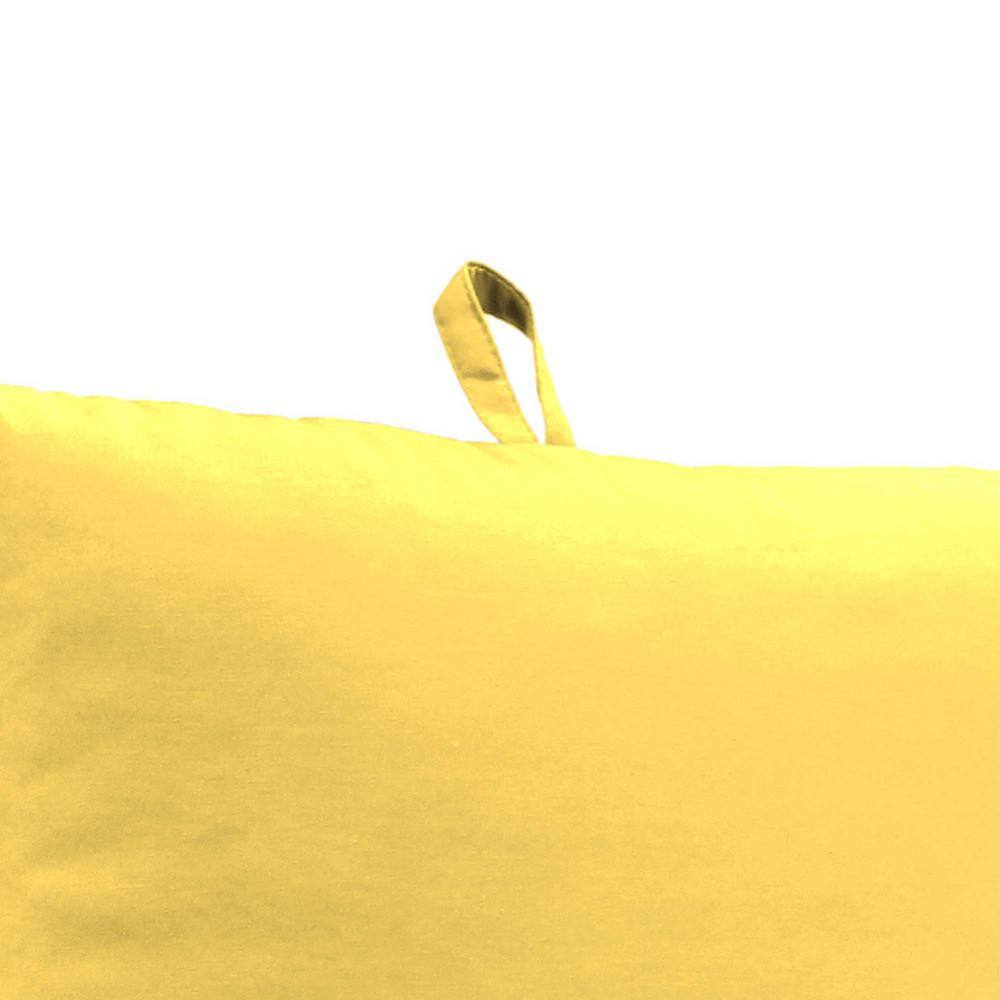 Sunray Yellow Polyester Outdoor Chair Cushion with Ties and Hanger Loop