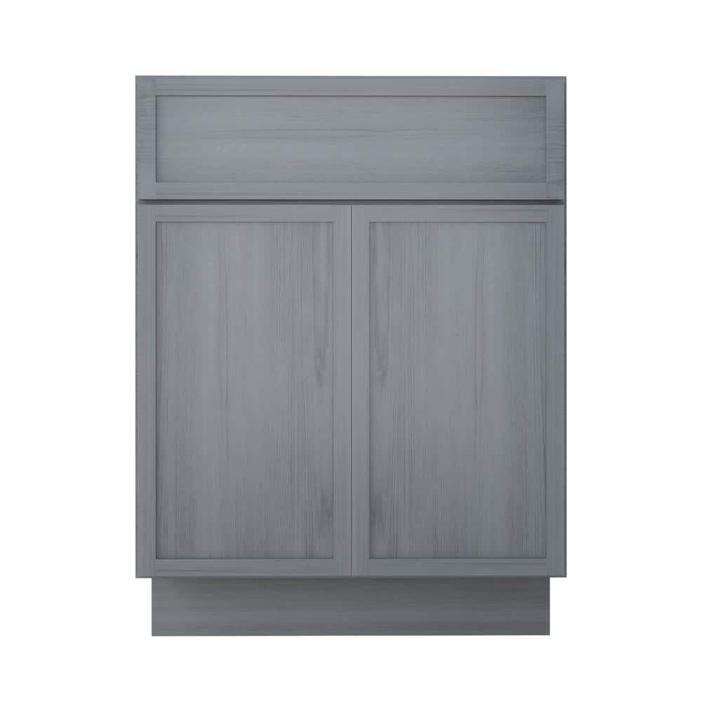 24" Smoky Gray Birch Plywood Freestanding Storage Cabinet