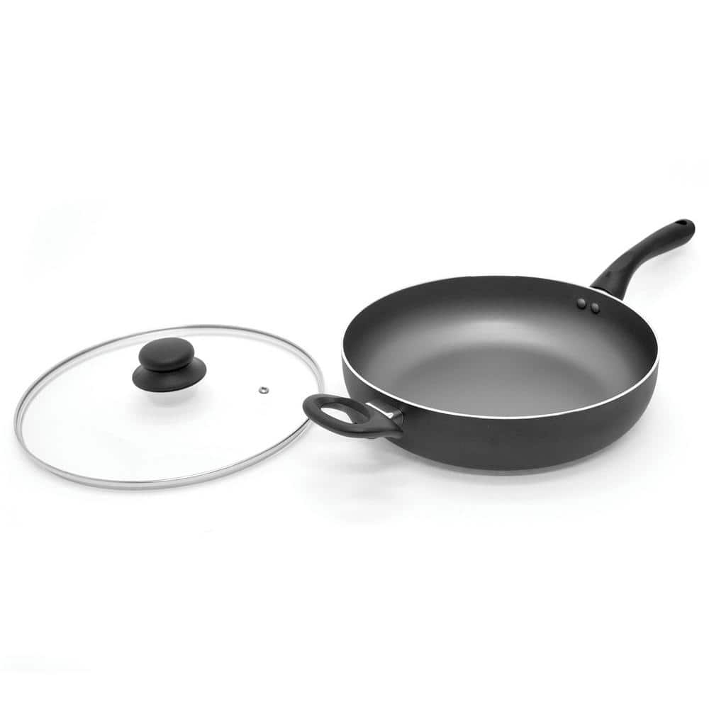 Starfrit 11-Inch Black Nonstick Aluminum Deep Fry Pan with Lid