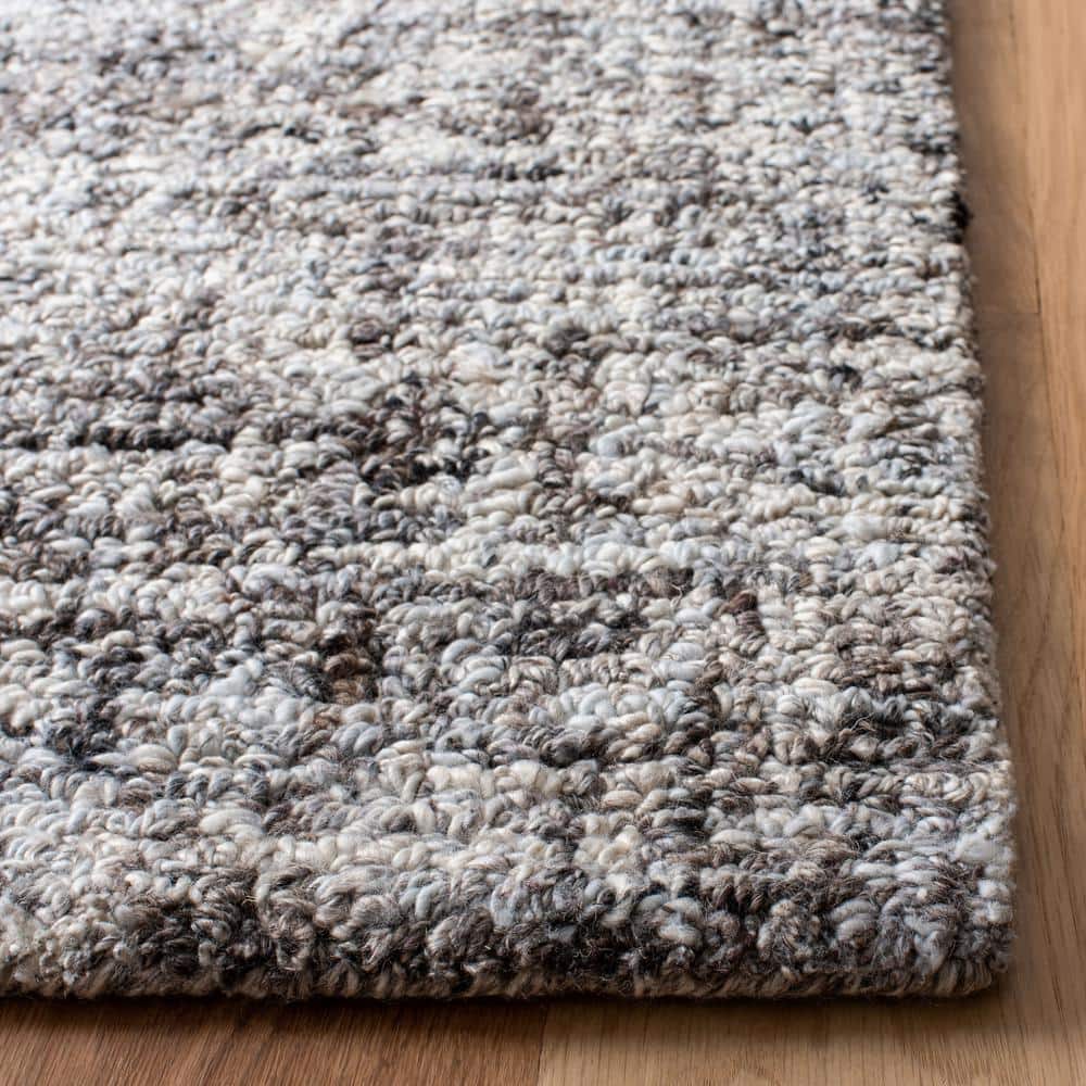 Gray Abstract Handmade Tufted Wool 8' x 10' Area Rug