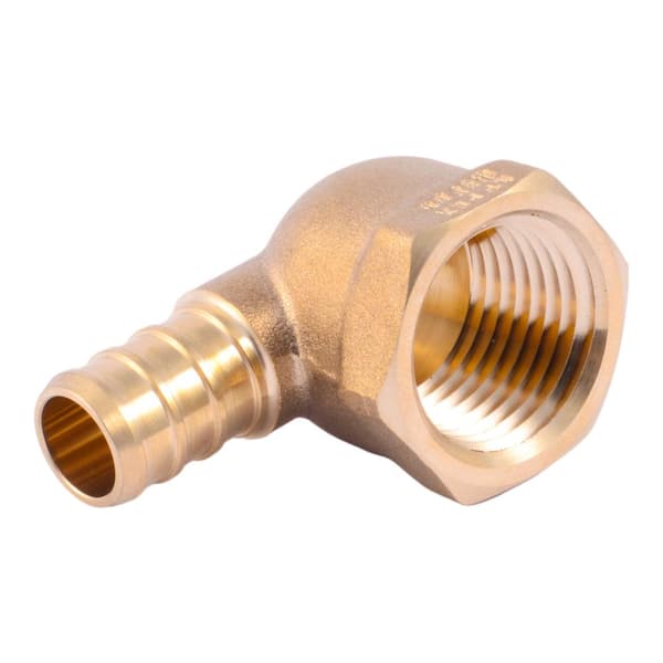 SharkBite 1/2 in. PEX Crimp x 1/2 in. FNPT Brass 90-Degree Elbow Fitting