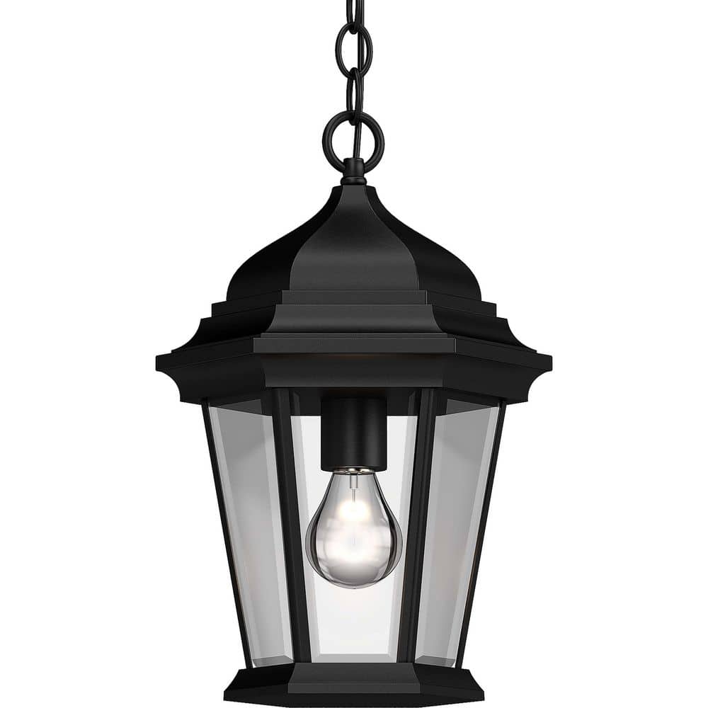 Volume Lighting 1-Light Indoor or Outdoor Black Aluminum Lamp