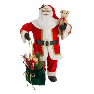 3 ft Santa With Present Bag and Bear