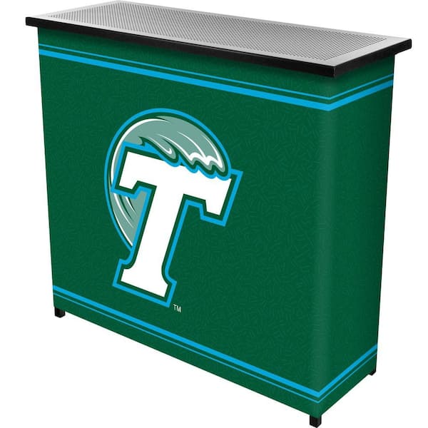 Trademark Tulane University 2-Shelf Black Bar with Case