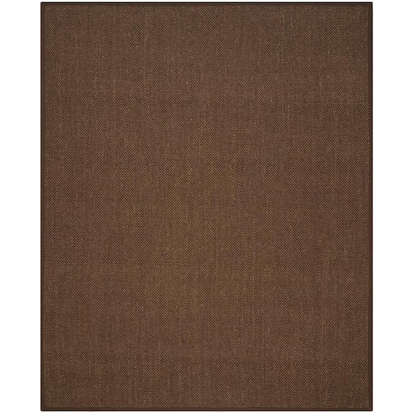 Natural Fiber Brown 8 ft. x 10 ft. Border Area Rug