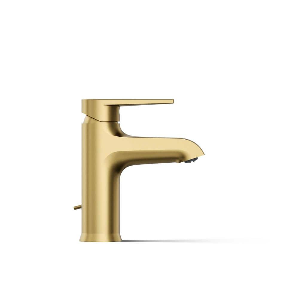 Vibrant Brushed Brass Single-Handle Bathroom Faucet