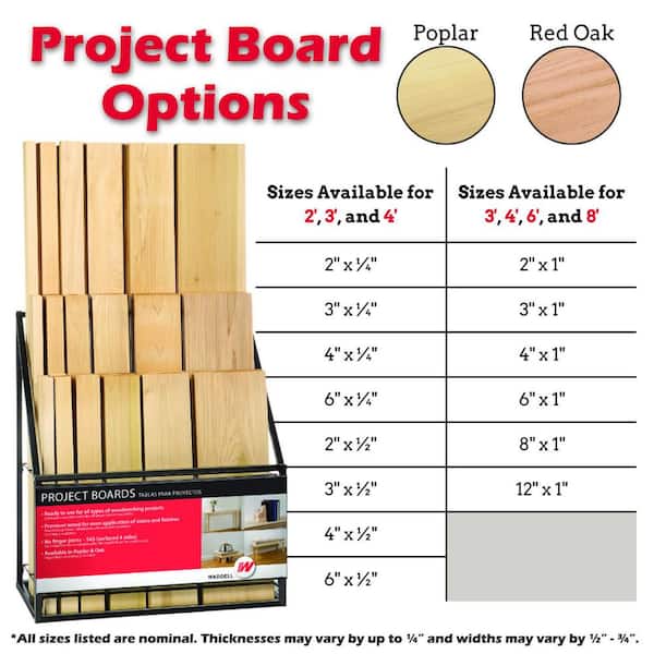 Waddell Project Board - 72 in. x 6 in. x 1 in. - Unfinished S4S