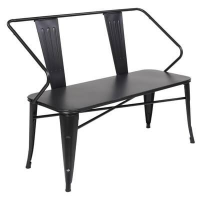 metal dining bench black