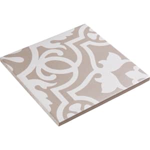 Bliss Tan and White 8 in. x 8 in. Porcelain Matte European Floor and Wall Tile (10.76 sq. ft./Case)