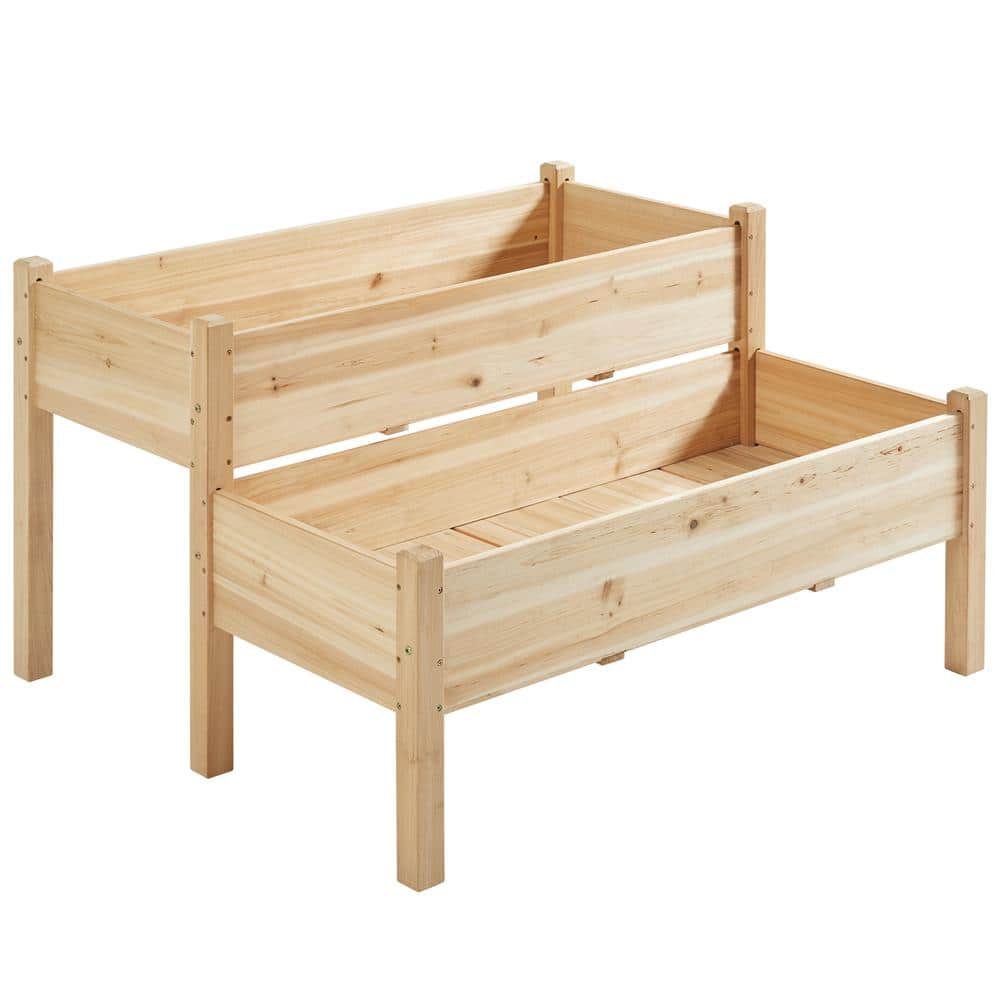 Yaheetech 47 in. L x 41 in. W x 29.5 in. H Wooden 2tier Raised Garden