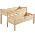47 in. L x 41 in. W x 29.5 in. H Wooden 2-Tier Raised Garden Bed