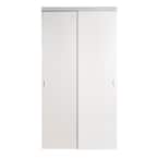 72 in. x 80 in. Smooth Flush Solid Core White MDF Interior Closet Sliding Door with Matching Trim