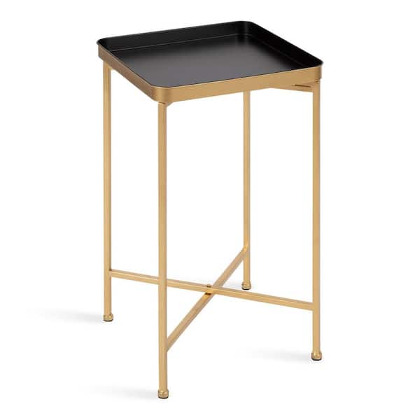 Kate and Laurel Celia 13.75 in. Black Square Metal End Table
