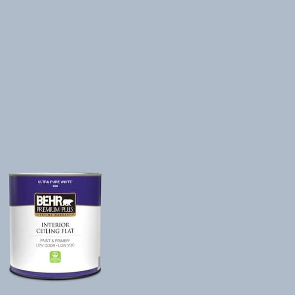 BEHR PREMIUM PLUS 1 qt. #PPU15-16 Simply Blue Ceiling Flat Interior Paint