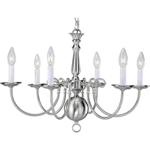 Volume Lighting 6-Light Brushed Nickel Interior Chandelier