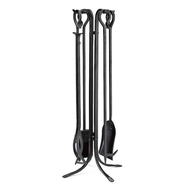 4-Piece Fireplace Tool Set, Black