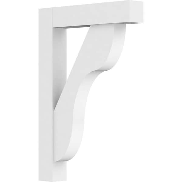 Ekena Millwork Standard Carmel 3 in. W x 26 in. H x 20 in. D Signature Urethane Polyurethane Bracket With Block Ends