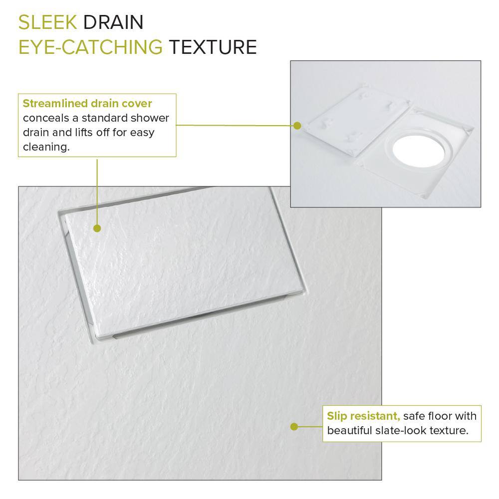 White 36'' x 36'' Low Threshold Square Shower Base