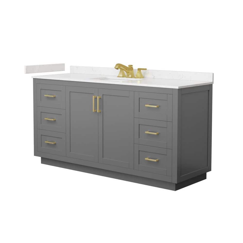 Miranda 66 in. Single Freestanding Dark Gray Bath Vanity with Carrara Cultured Marble Top Assembled price history on PriceWatchPro