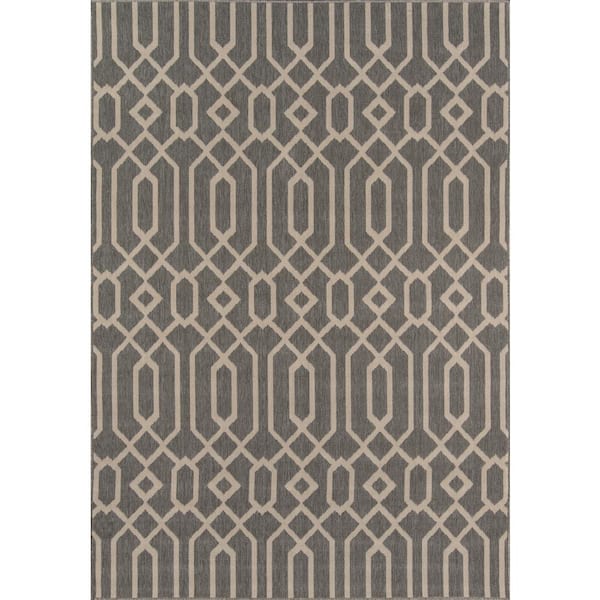 Momeni Baja Grey 7 ft. x 10 ft. Indoor/Outdoor Area Rug