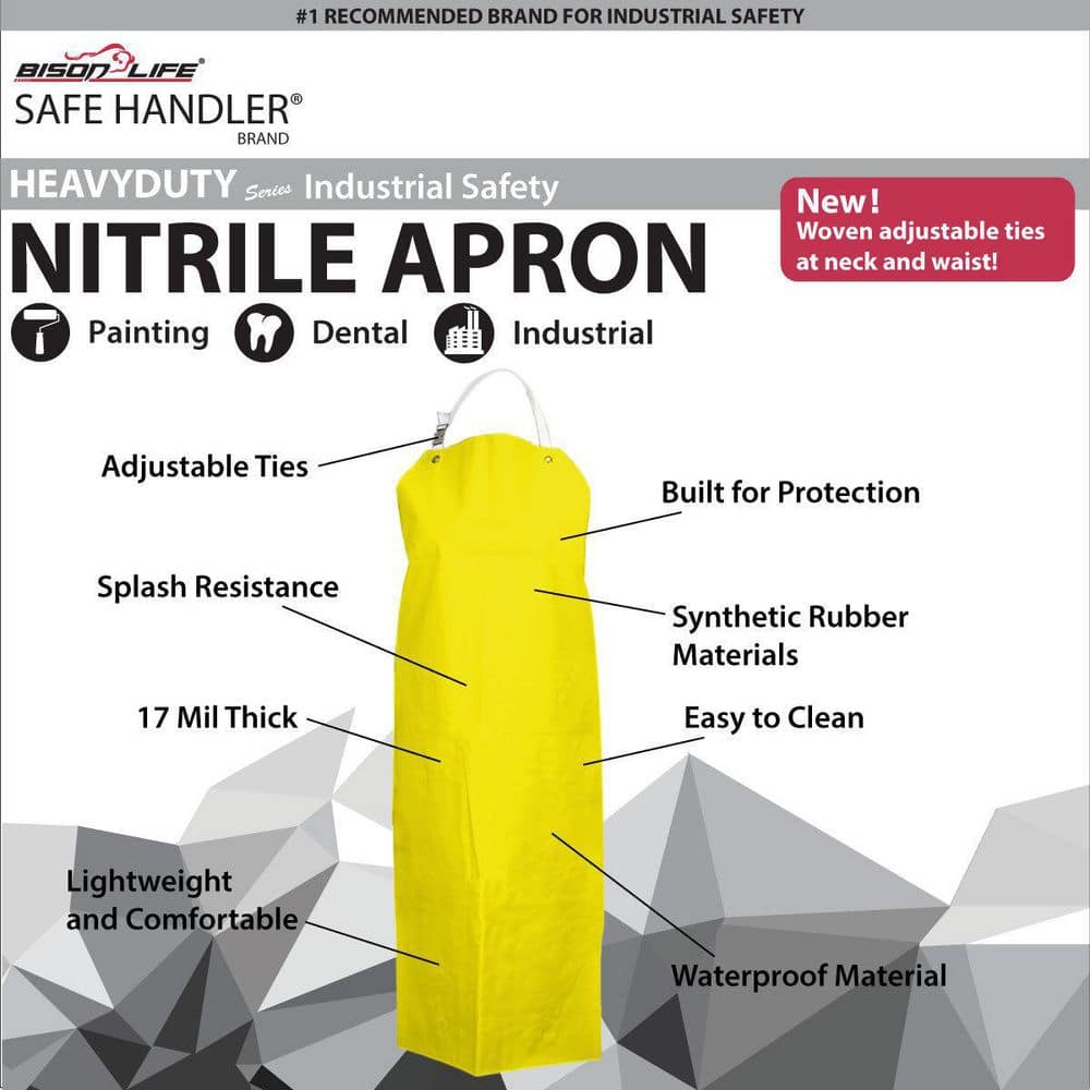Yellow Heavy Duty Nitrile Industrial Bib Apron