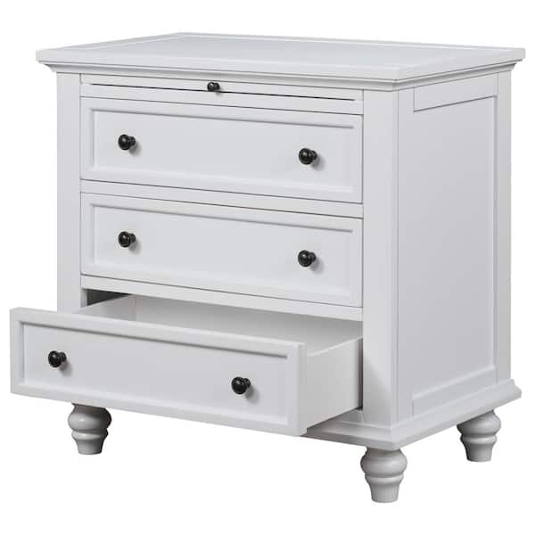 COWLOWN 28 in. W x 16.9 in. D x 28.1 in. H Bathroom White Linen Cabinet