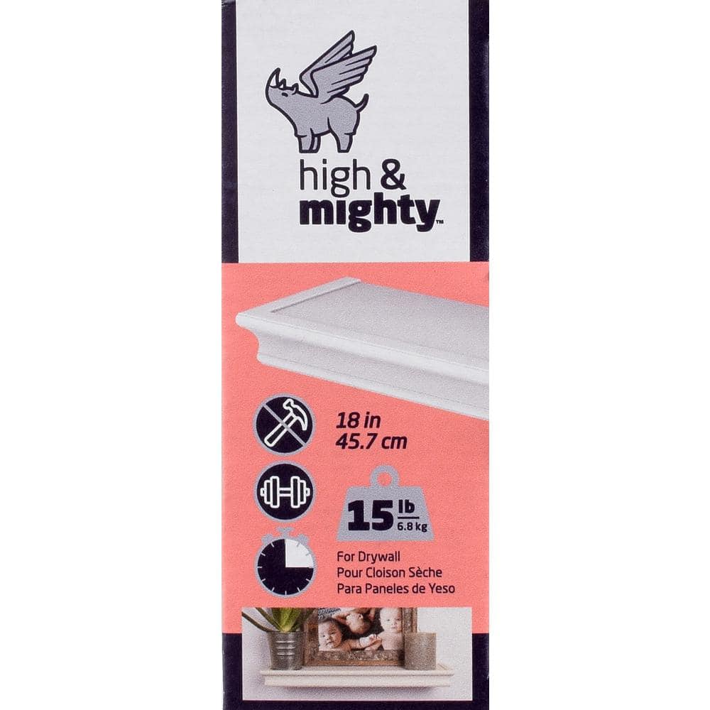 24" Classic White Solid Composite Floating Wall Shelf