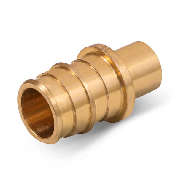 The Plumber's Choice 3/4 in. x 1/2 in. 90° PEX A x Male Sweat Expansion Pex Adapter, Lead Free Brass for Use in Pex A-Tubing