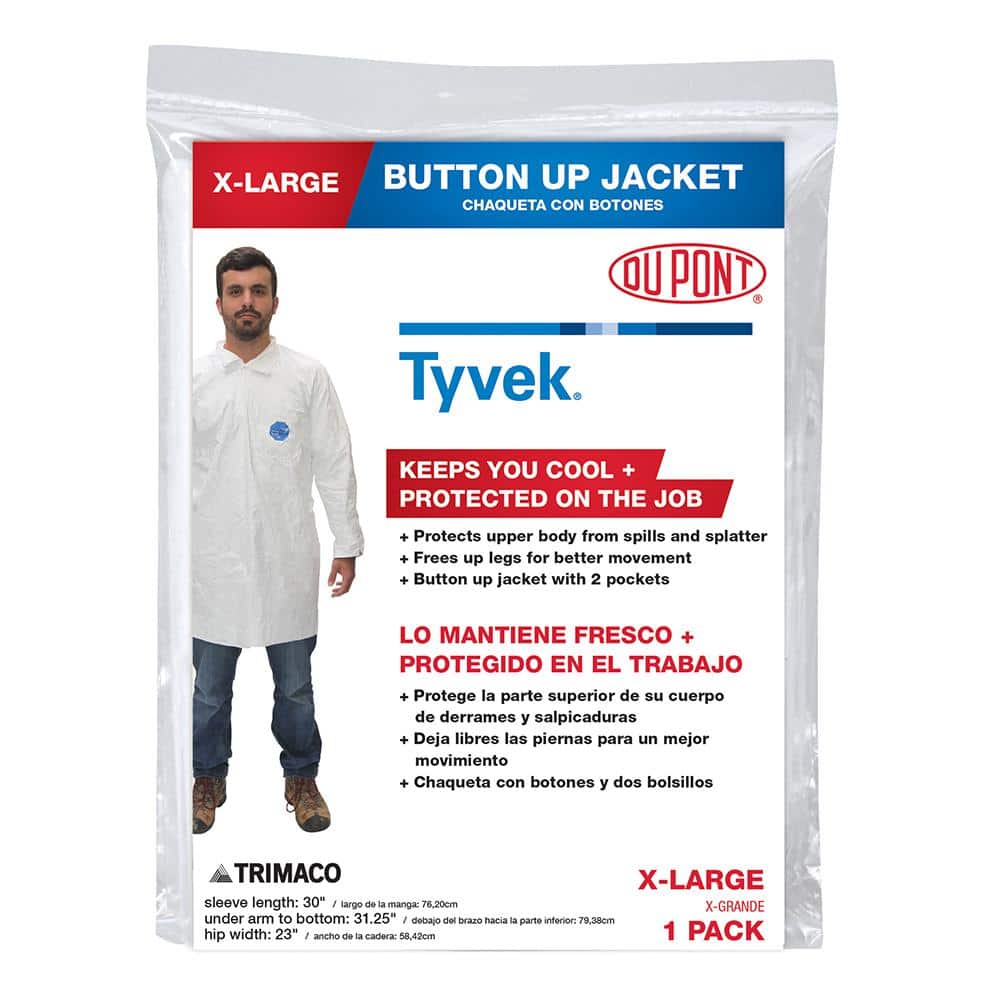 TRIMACO DuPont Tyvek XL Coverall Jacket 14382HD - The Home Depot