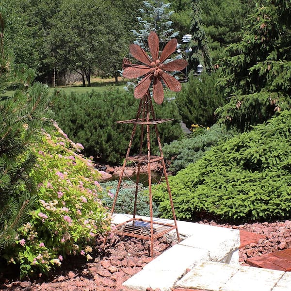 Sunnydaze Rustic Windmill Metal Garden Statue XCA-139 - The Home Depot
