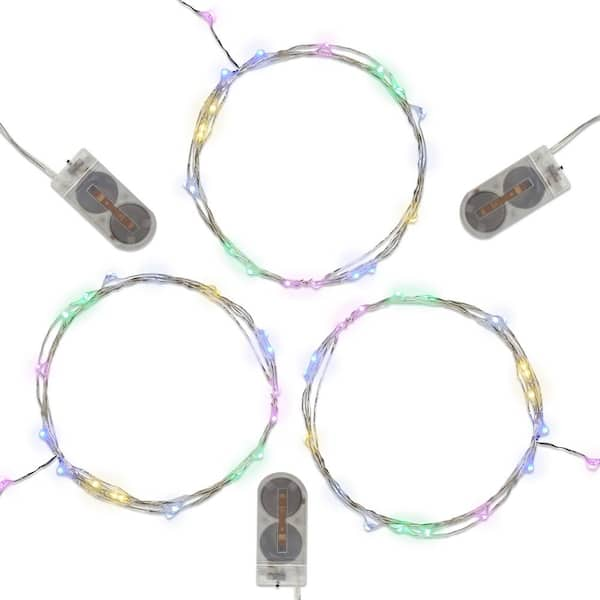 LUMABASE 20-Light Mini Waterproof LED Multi- Color String Light (3-Pack)