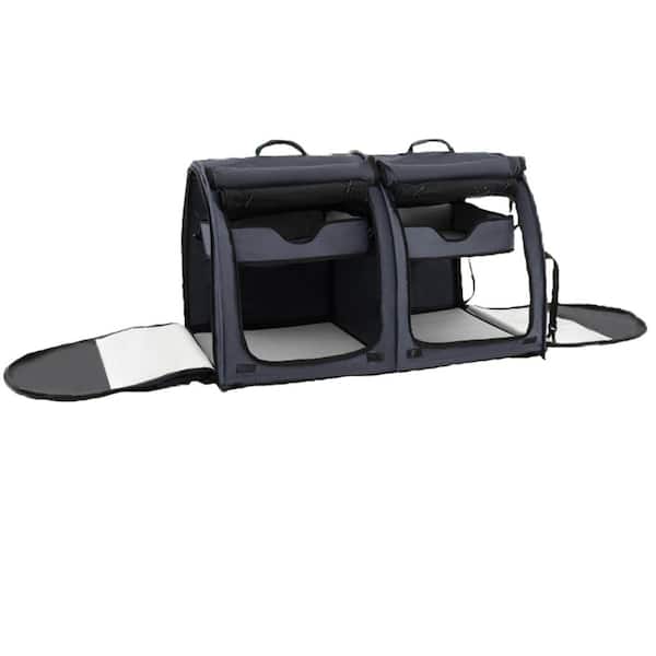 cenadinz Double Compartment Pet Carrier with 2 Removable Hammocks