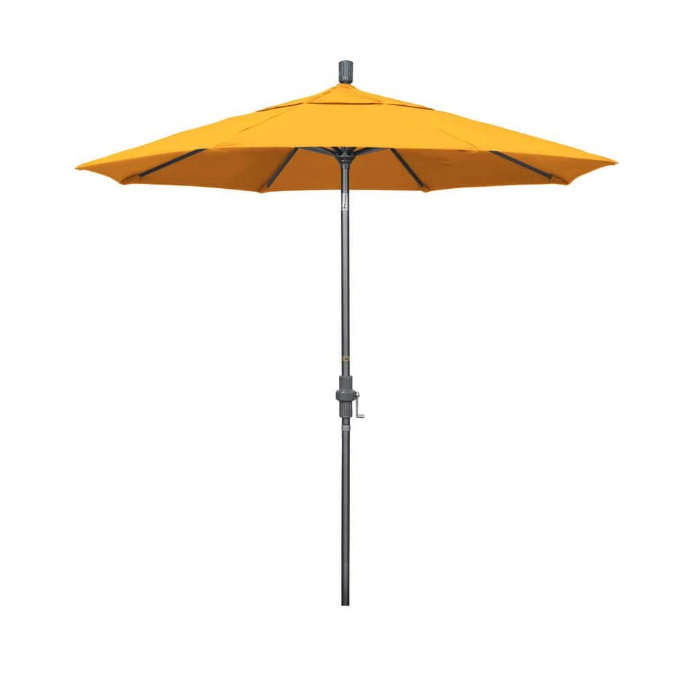 7.5 ft. Hammertone Grey Aluminum Market Patio Umbrella Collar Tilt Crank Lift in Sunflower Yellow Sunbrella price history on PriceWatchPro