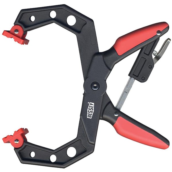 BESSEY 4 in. Capacity Square Jawed Ratcheting Hand Clamp with 3 in. Throat Depth