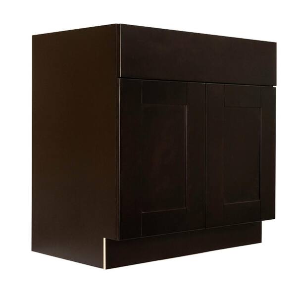 LIFEART CABINETRY Anchester Assembled 9 in. x 34.5 in. x 24 in. Base Cabinet with 1 Door and 1 Drawer in Dark Espresso