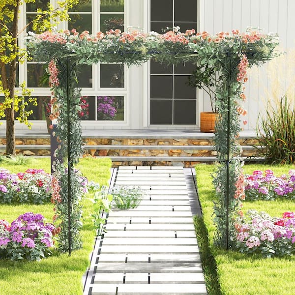 81 in. Garden Arbor Trellis Metal Archway for Climbing Plants