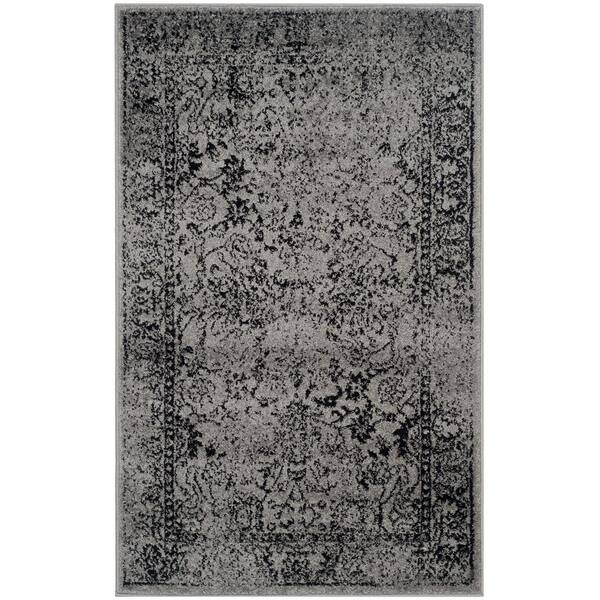 SAFAVIEH Adirondack Gray/Black 3 ft. x 5 ft. Border Distressed Area Rug