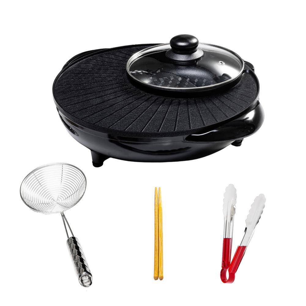 OVENTE Electric Hot Pot and Smokeless Grill Black GH10133B GH10133B