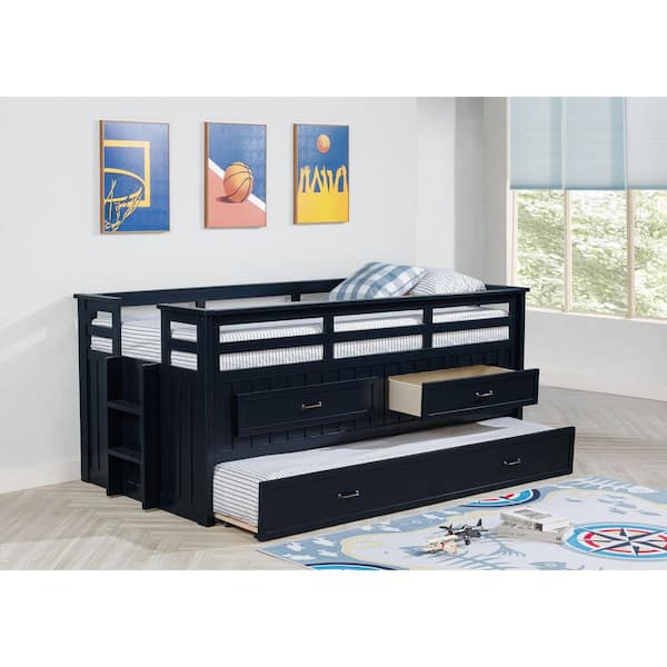 Coaster Carlsbad Navy Blue Wood Twin Captains Panel Bed with