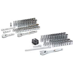 1/4 in. and 3/8 in. Drive 12-Point SAE/Metric Ratchet and Socket Mechanics Tool Set (108-Piece)