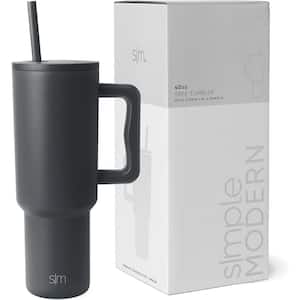 40oz Stainless Steel Vacuum Sealed Tumbler with Handle and  Straw (Graphite): Tumblers & Water Glasses