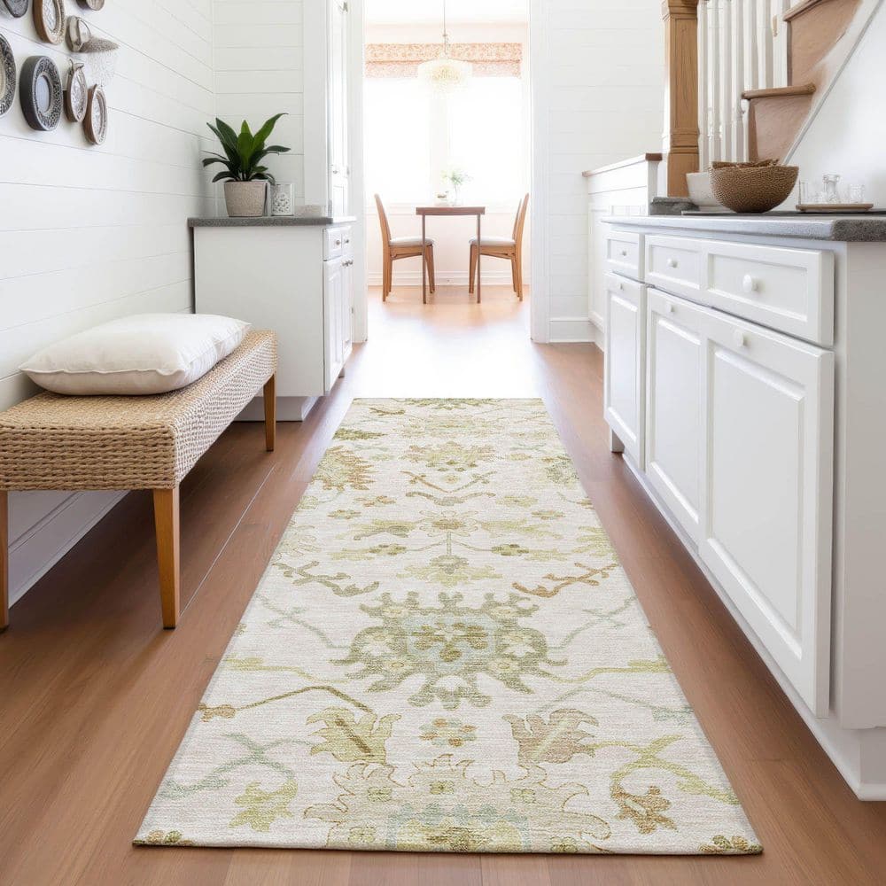 Mayfield Premium Machine Washable Abstract AMF1150 Ivory 2 ft. 3 in. x 7 ft. 6 in. Runner Rug price history on PriceWatchPro